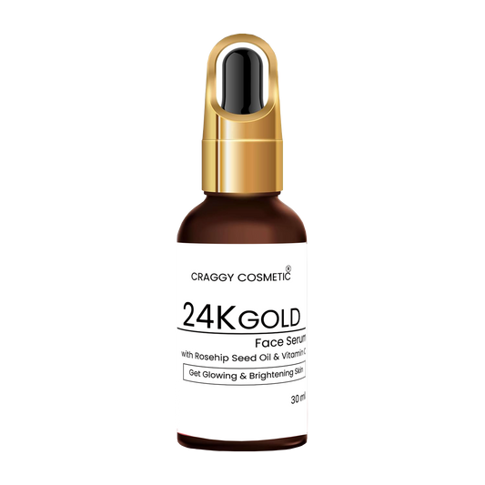 24K Gold Face Serum with Rosehip Seed Oil & Vitamin C – Glow & Brighten Skin