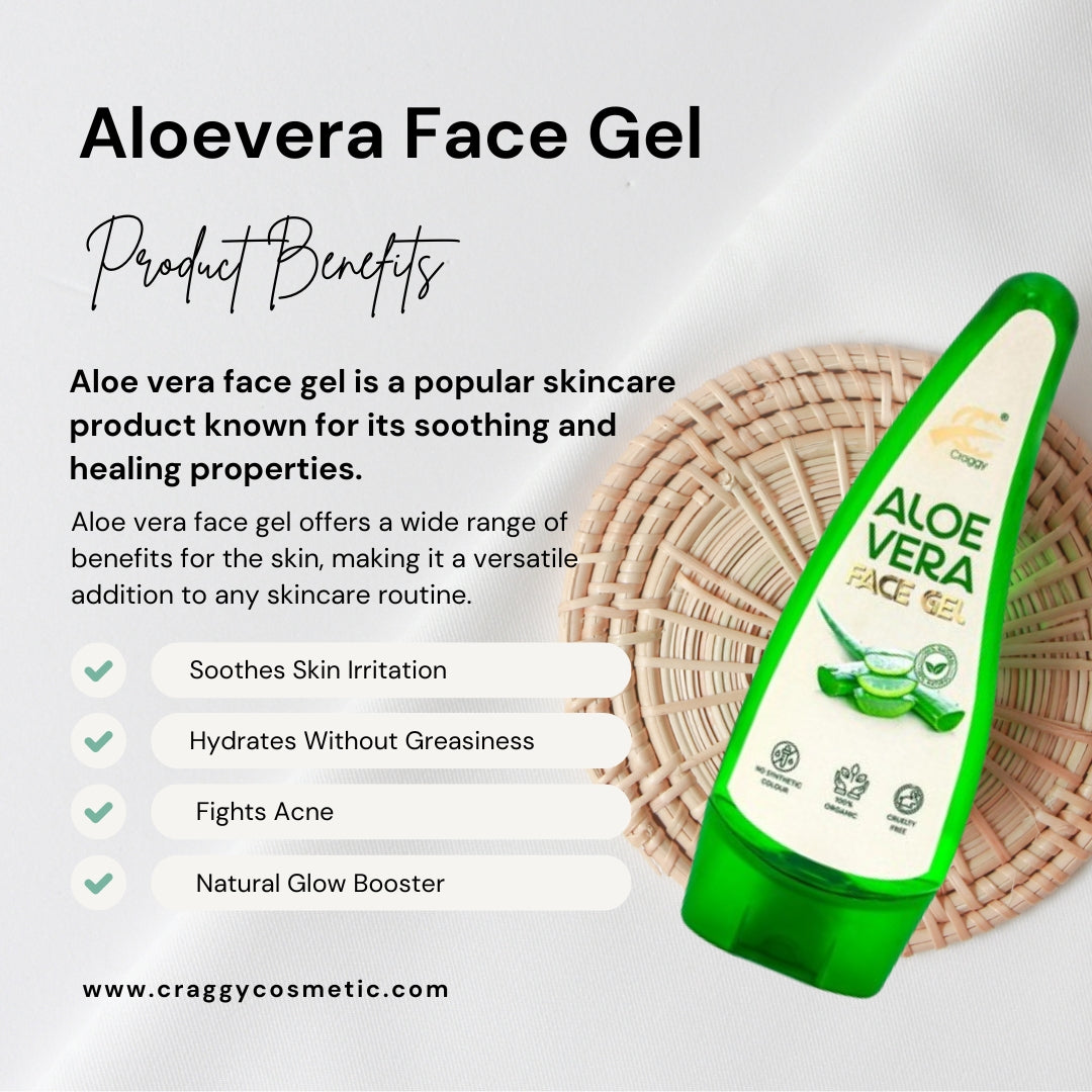 🌿 Craggy Aloe Vera Gel – Hydrating, Brightening & Refreshing (Saffron/Rose/Vitamin E) Pack of 2 ✨