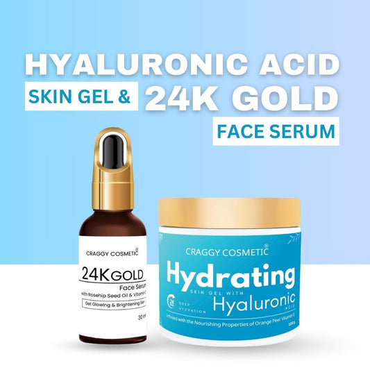 Hyaluronic Face Gel & 24K Gold Face Serum Combo