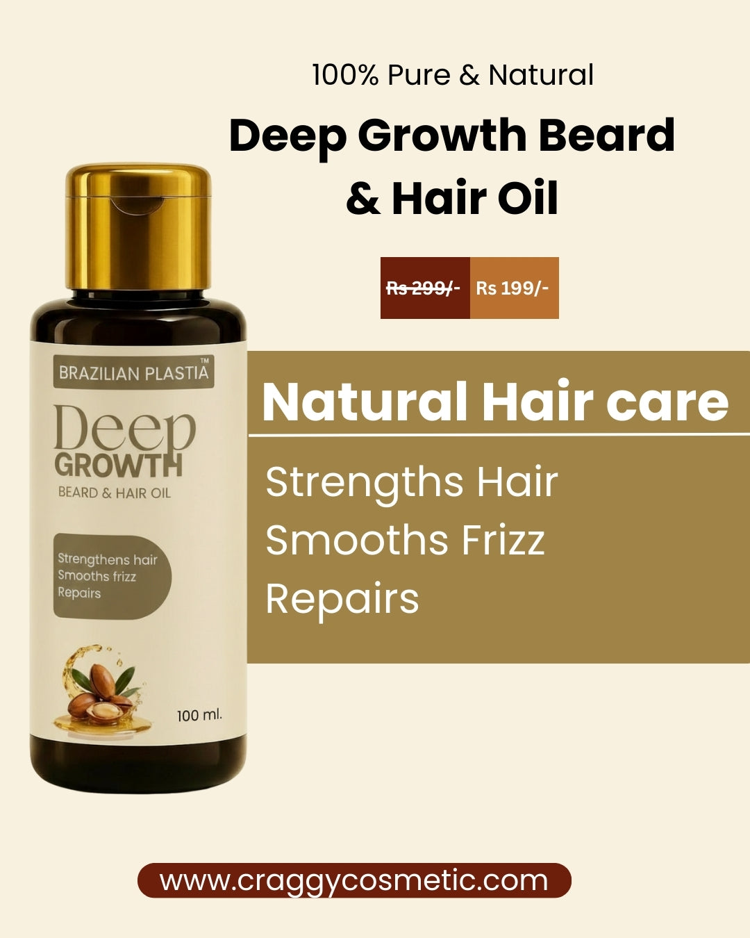Brazilian Plastia Deep Care Hair & Beard oil , shampoo, Conditioner