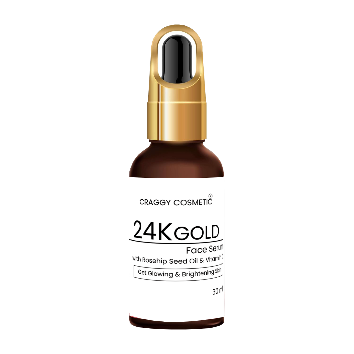 24K Gold Face Serum with Rosehip Seed Oil & Vitamin C – Glow & Brighten Skin