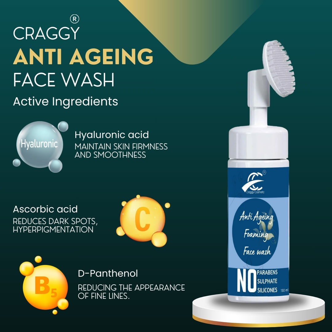 Hyaluronic acid Anti ageing foaming face wash