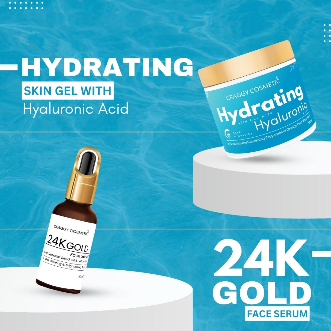 Hyaluronic Face Gel & 24K Gold Face Serum Combo