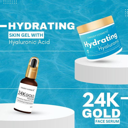 Hyaluronic Face Gel & 24K Gold Face Serum Combo