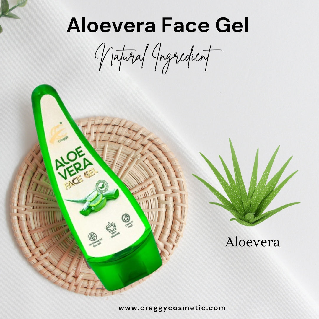 🌿 Craggy Aloe Vera Gel – Hydrating, Brightening & Refreshing (Saffron/Rose/Vitamin E) Pack of 2 ✨