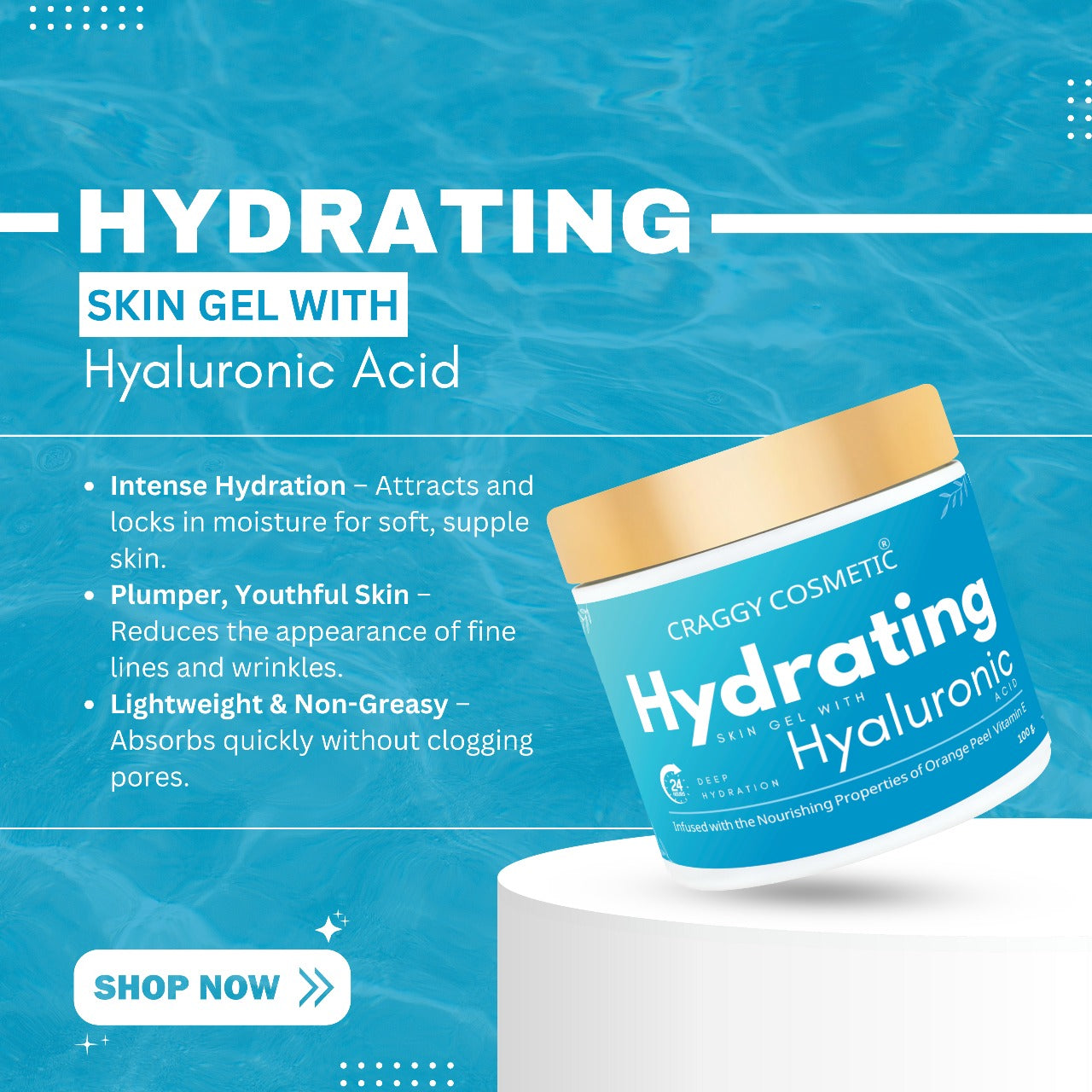 Hyaluronic Moisture Gel with Hyaluronic Acid, Orange Peel & Vitamin E